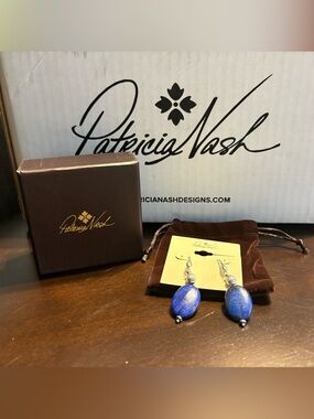 Patricia Nash Oval Drop Wire Earrings NWT